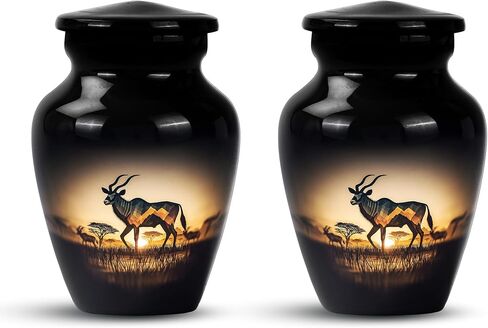 جرة الثور للرماد للنساء والرجال، الجرار الزخرفية الكبيرة للرماد البشري للأب الذكور البالغين، جرار حرق الجنازة للنساء، حاملات رماد الرماد للإنسان - 10 بوصة كبيرة 1 قطعة in Kuwait