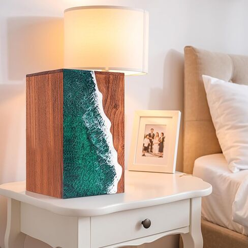 Green Ocean Wooden Cremation Urn for Human Ashes – Ocean Theme Adult Memorial Urn, Handmade Wooden Funeral Urn for Ashes (LARGE-170LBS) in Kuwait