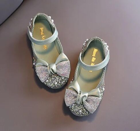 Elegant Girls Mary Jane Ballerina Flats Glitter Princess Dress Shoes in Saudi Arabia