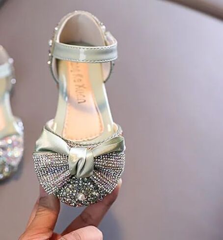 Elegant Girls Mary Jane Ballerina Flats Glitter Princess Dress Shoes in Saudi Arabia