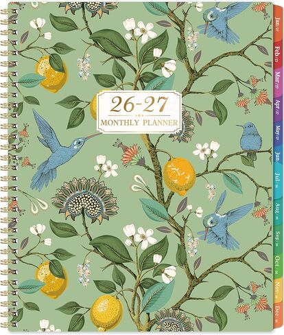 Monthly Planner 2026-2027 - Planner 2026-2027, JUL 2026 - JUN 2027, 26-27 Monthly Planners 9" x 11" with Colorful Tabs, 12-Month Planner/Calendar with Pocket, Thick Paper, Twin-Wire Binding - Lemon in Kuwait