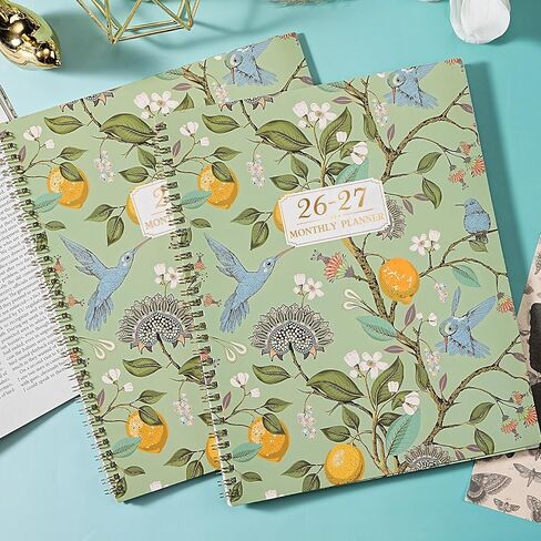 Monthly Planner 2026-2027 - Planner 2026-2027, JUL 2026 - JUN 2027, 26-27 Monthly Planners 9" x 11" with Colorful Tabs, 12-Month Planner/Calendar with Pocket, Thick Paper, Twin-Wire Binding - Lemon in Kuwait