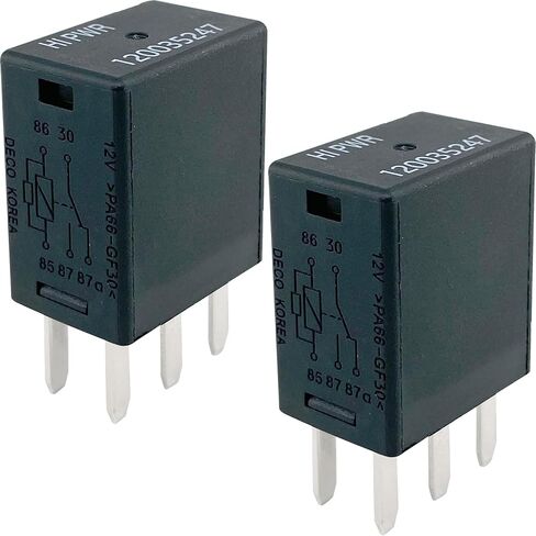 Automotive Relay 120035247 12V 30A 5-Pin - Compatible with Hyundai/Kia for Fuel Pump, Cooling Fan & Headlight Failure Fix (2-Pack)​​ in Kuwait
