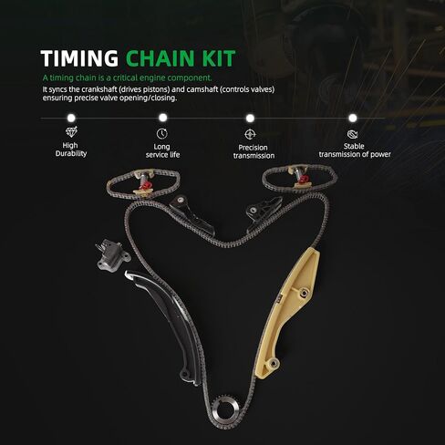 Engine Timing Chain Kit With Tensioner Guide, for Lincoln MKS MKX MKZ, for Ford Edge Explorer F-150 Mustang Flex Taurus Transit Police Interceptor Sedan, 2011-2019, 3.5L 3.7L, 9-0738S in Saudi Arabia
