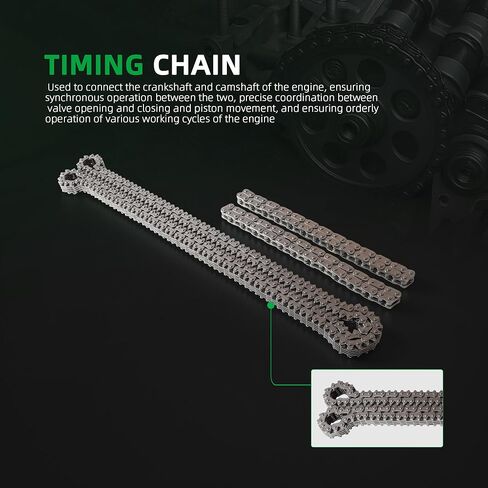Engine Timing Chain Kit With Tensioner Guide, for Lincoln MKS MKX MKZ, for Ford Edge Explorer F-150 Mustang Flex Taurus Transit Police Interceptor Sedan, 2011-2019, 3.5L 3.7L, 9-0738S in Saudi Arabia