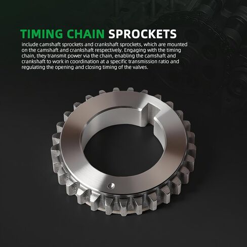 Engine Timing Chain Kit With Tensioner Guide, for Lincoln MKS MKX MKZ, for Ford Edge Explorer F-150 Mustang Flex Taurus Transit Police Interceptor Sedan, 2011-2019, 3.5L 3.7L, 9-0738S in Saudi Arabia