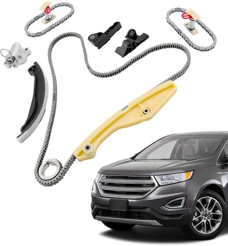 مجموعة سلسلة توقيت المحرك 3.5 3.7 لتر، متوافقة مع 2011-2019 Ford F-150 / Edge/Explorer/Taurus/Police/Flex/Mustang، Lincoln MKS/MKZ/MKX، V6 3496cc 3726cc، OE#90738S، AT4Z-6268-C، C738F in Saudi Arabia