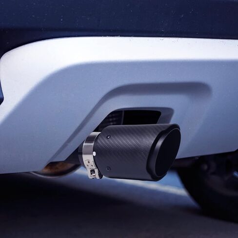 Vechkom 2.5 "Inlet 3.5" Outlet Exhaust Tips Exhaust Stainless Steel and Glossy Carbon Fiber Car Exhaust Tip 6.6" Length Universal for Vehicles with 2.5" O.D.(Matt All Black)2PCS in Kuwait