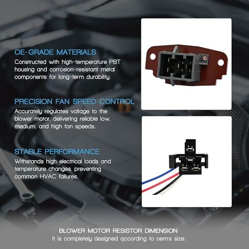 HVAC Blower Motor Resistor with Wire Harness Compatible with Ford F-100 Ranger Ranger Explorer Sport Trac Replacement for Mazda B2300 B2500 B3000 B4000 Relpace 4L5Z19A706AA in Saudi Arabia