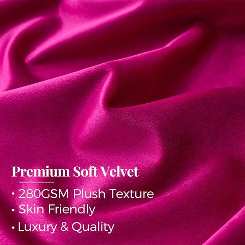 ستائر مخملية وردية ساخنة 90 بوصة: فوشيا قرصة مطوي 2 لوح أنيق غرفة المعيشة سواد ستائر معزولة حراريًا مع خطافات - فاخرة عازلة للصوت تقلل الضوضاء الخلفية ستارة نافذة لغرفة النوم in Kuwait