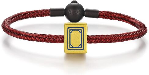 24K Solid Gold Bracelet, Real Pure Gold Jewelry Charm Bracelet Fashion Chinese Mahjong Chain for Women Men Girlfriend in Saudi Arabia