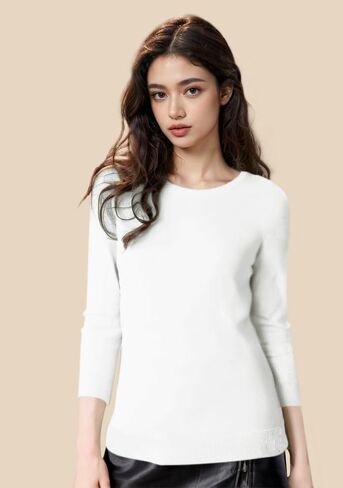Essentials Women's Crewneck Sweater Classic-Fit Long-Sleeve Crew Neck Basic Outfits Fall Winter Casual Tops Sweaters in Saudi Arabia
