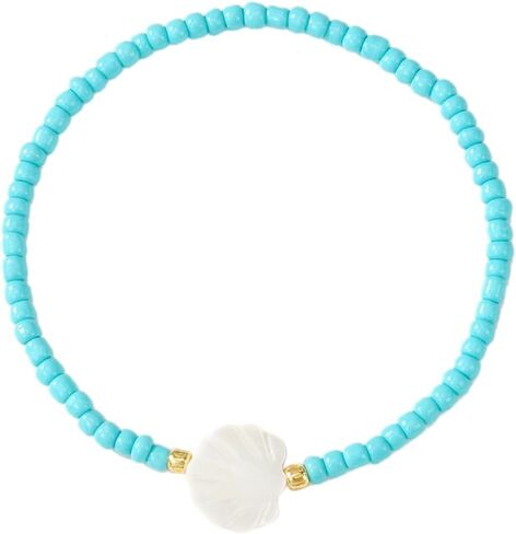 Cute Bracelet for Women Boho Adjustable Fish Shell Blue Bracelet Summer Beach Ocean Statement Bracelets in Kuwait