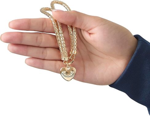 Juicy Couture Stretch Double Mesh Bracelet for Women with Puffy Heart, Gold-Tone Heart Bracelet, Mother's Day Gifts for Her in Saudi Arabia
