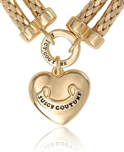 Juicy Couture Stretch Double Mesh Bracelet for Women with Puffy Heart, Gold-Tone Heart Bracelet, Mother's Day Gifts for Her in Saudi Arabia