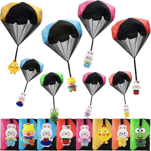 8PCS Easter Parachute Toys,Easter Basket Stuffers with Hand Throw Flying Toys for Kids Boys Girls Easter Egg Fillers Ideas Gifts, Easter Party Favor in Kuwait
