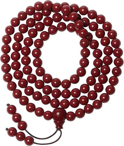 108 Cinnabar Beads Feng Shui Bracelet – Meditation Mala for Protection, Prosperity & Positive Chi – Handcrafted Red Energy Beads for Confidence, Courage & Spiritual Balance (6mm/8mm/10mm) in Saudi Arabia