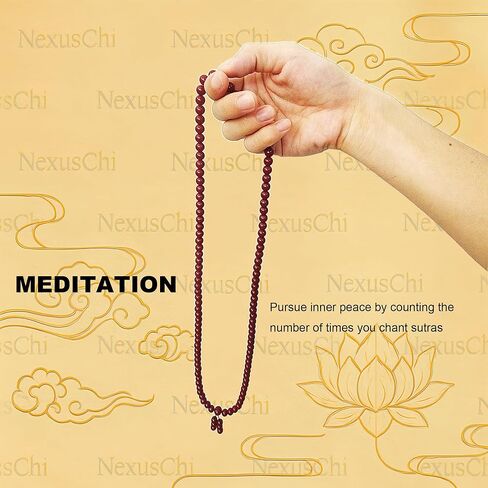 108 Cinnabar Beads Feng Shui Bracelet – Meditation Mala for Protection, Prosperity & Positive Chi – Handcrafted Red Energy Beads for Confidence, Courage & Spiritual Balance (6mm/8mm/10mm) in Saudi Arabia