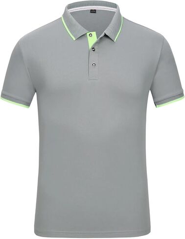 Men's Golf Polo Shirts for Men Short Dry Fit Mens Casual Shirts Short Sleeve for Outdoor Sports Athletic Polos POLO08 Grey in Saudi Arabia