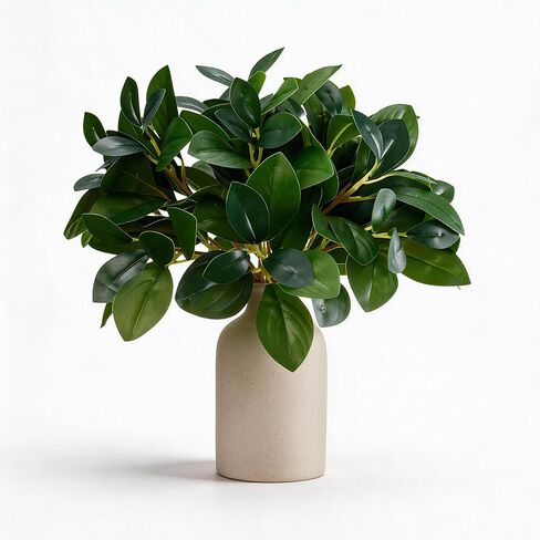 12 Inch Artificial Plant Indoor,Small Fake Plants Eucalyptus Stems With Vase,Faux Greenery In Pot For Farmhouse Home Decor,Bathroom Living Room Kitchen Office Coffee Table Centerpiece (cream white) in Saudi Arabia