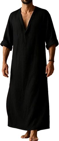 YAOHUOLE Arabic Thobe for Men Islamic Clothing Mens Kaftan Thobe in Kuwait