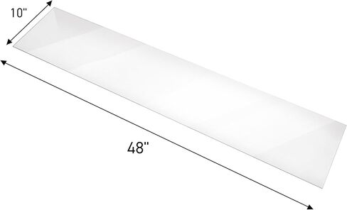 SSWBasics Tempered Glass Shelf - 10"W x 48"L x 3/16" - Set of 2 - Durable Glass Panels - Sleek Glass Shelves for Home, Kitchen, Bathroom, Retail, Thrift, and Boutique Use in Saudi Arabia