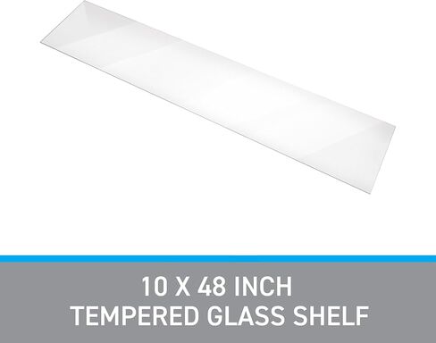 SSWBasics Tempered Glass Shelf - 10"W x 48"L x 3/16" - Set of 2 - Durable Glass Panels - Sleek Glass Shelves for Home, Kitchen, Bathroom, Retail, Thrift, and Boutique Use in Saudi Arabia