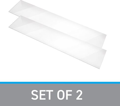 SSWBasics Tempered Glass Shelf - 10"W x 48"L x 3/16" - Set of 2 - Durable Glass Panels - Sleek Glass Shelves for Home, Kitchen, Bathroom, Retail, Thrift, and Boutique Use in Saudi Arabia