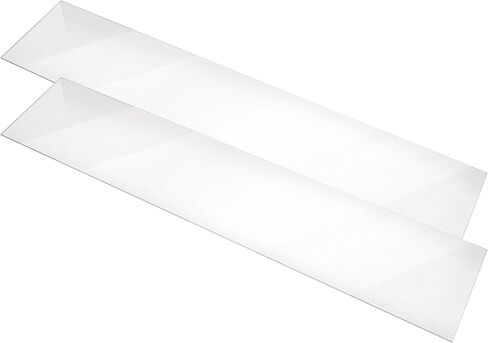 SSWBasics Tempered Glass Shelf - 10"W x 48"L x 3/16" - Set of 2 - Durable Glass Panels - Sleek Glass Shelves for Home, Kitchen, Bathroom, Retail, Thrift, and Boutique Use in Saudi Arabia