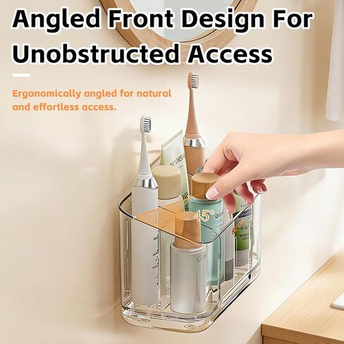 Toothbrush Holder for Bathrooms, 5 Slots Detachable Wall Mounted Electric Toothbrush Holder, Holds Skincare,Toothpaste & Razor for Bathroom Decor and Accessories Organizer in Kuwait