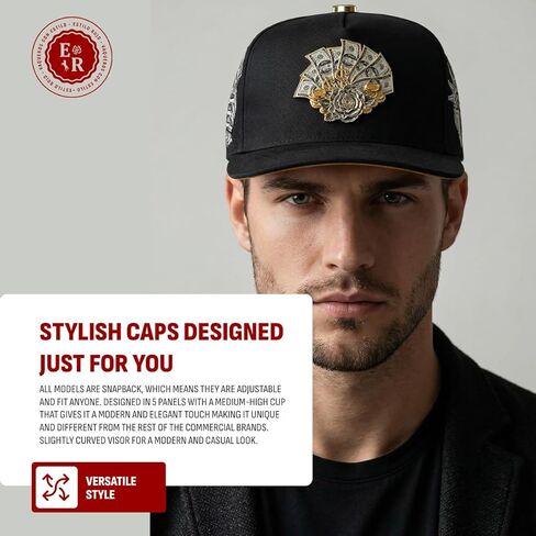 – FT160 – قبعة Snapback الأصلية – قبعة بيسبول سائق الشاحنة – تصميم مطرز بمروحة المال قابل للتعديل – أسود in Kuwait