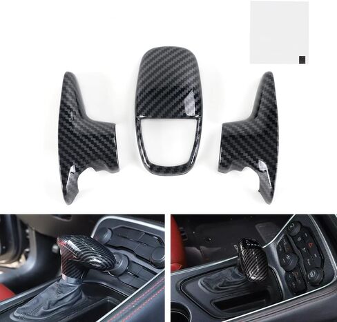 muge racing Gear Shift Knob Cover for Dodge Charger Accessories Shifter Knobs Cover Trim for 2015-2025 Dodge Challenger 2018-2025 Durango Interior Accessories 3pcs in Saudi Arabia