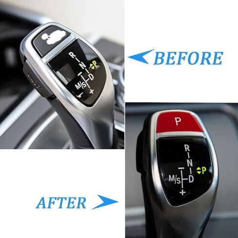 Red Car Gear Shift Knob Lever Parking P Button Cover Replacement for BMW 1 2 3 4 5 7 Series F10 F11 F01 F02 X1 X3 X4 F30 F32 F48 F25(Sports Style) in Saudi Arabia