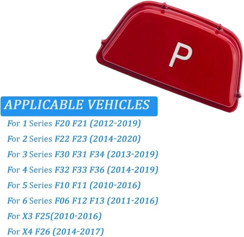 Red Car Gear Shift Knob Lever Parking P Button Cover Replacement for BMW 1 2 3 4 5 7 Series F10 F11 F01 F02 X1 X3 X4 F30 F32 F48 F25(Sports Style) in Saudi Arabia