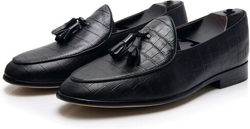 Santimon Men's Tassel Loafers Slip On Casual Dress Genuine Leather Penny Loafers Prom Wedding Formal Mocasines Business Tuxedo Shoes for Men in Saudi Arabia