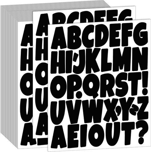 Bemeol 1368 Pieces Bulletin Board Letters 2 Inch Alphabet Letter Stickers Self Adhesive Sticker Letters for Bulletin Poster Board Classroom Mailbox Door Home Decor(Black) in Saudi Arabia
