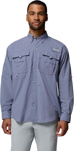 Columbia Men's PFG Bahama II Long Sleeve Fishing Shirt, New Moon, Large in Saudi Arabia
