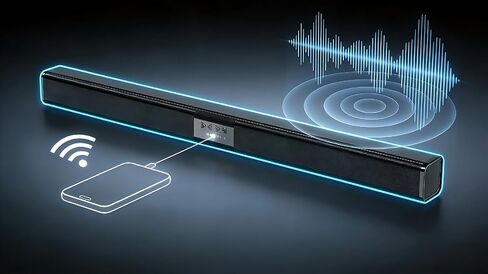 YXHDZ Sound Bar for TV, 35 Inch Bluetooth Soundbar Speakers, Surround Sound System with Bluetooth AUX Connection for PC Gaming or Projectors, Wall Mounted in Saudi Arabia