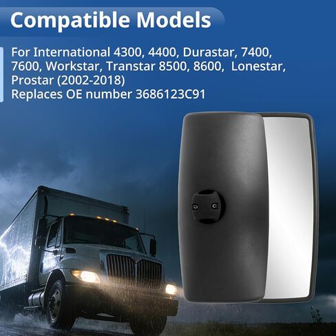 Black Main Mirror for International 4300, Rear View Main Mirror for International Durastar 4300 4400 7400 7600 8500 8600 Workstar Transtar Prostar Lonestar in Saudi Arabia