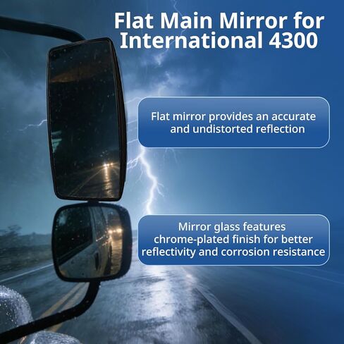 Black Main Mirror for International 4300, Rear View Main Mirror for International Durastar 4300 4400 7400 7600 8500 8600 Workstar Transtar Prostar Lonestar in Saudi Arabia