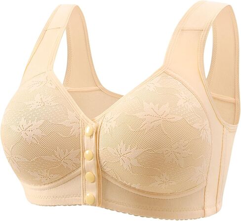 Daisy Bras for Older Women Front Closure No Underwire Comfortable Bra Breathable Push Up Full Coverage Bralette in Saudi Arabia