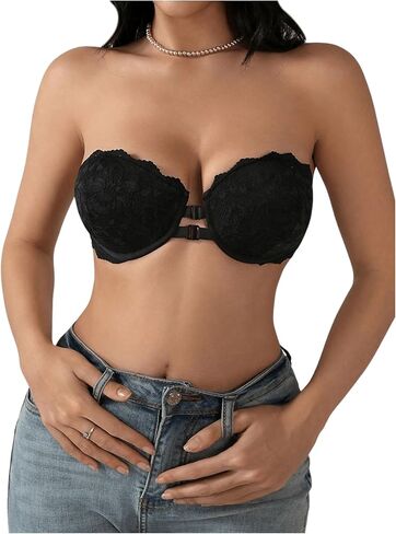 حمالة صدر نسائية من GORGLITTER بدون حمالات وإغلاق أمامي، حمالة صدر رافعة للأعلى in Kuwait