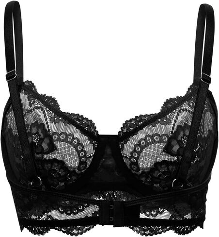 Sexy Sheer Underwire Push Up Lace Everyday Bra Lingerie in Saudi Arabia