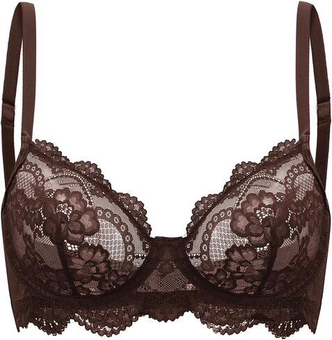 Sexy Sheer Underwire Push Up Lace Everyday Bra Lingerie in Saudi Arabia