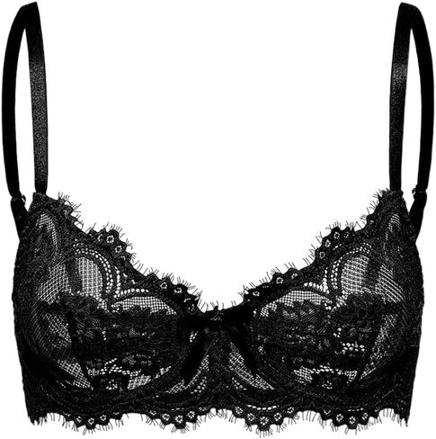 Sexy Sheer Underwire Push Up Lace Everyday Bra Lingerie in Saudi Arabia