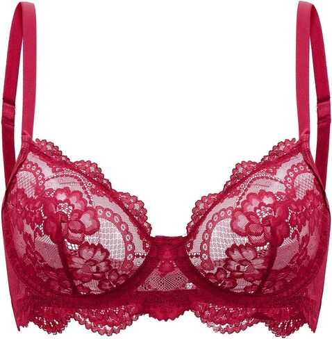 Sexy Sheer Underwire Push Up Lace Everyday Bra Lingerie in Saudi Arabia