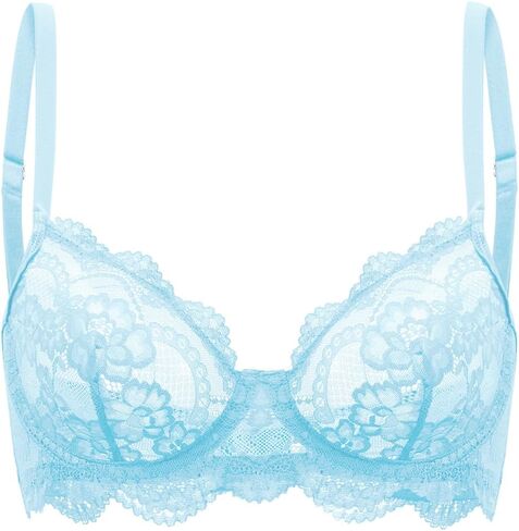 Sexy Sheer Underwire Push Up Lace Everyday Bra Lingerie in Saudi Arabia