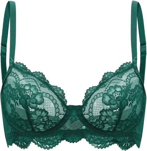 Sexy Sheer Underwire Push Up Lace Everyday Bra Lingerie in Saudi Arabia