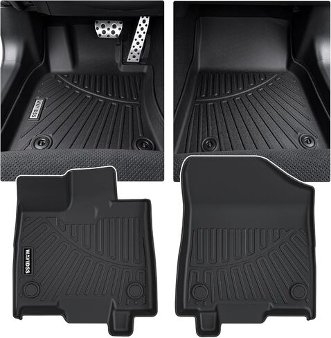 Floor Mats Compatible with 2022 2023 2024 2025 2026 Nissan Frontier King cab（S/SV/SL/PRO-X/PRO-4X） TPE All Weather Protection 1st & 2nd Row Car Floor Liners Accessories-Black in Kuwait