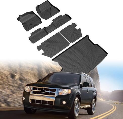 Escape Floor Mats - Car Mats for Ford Escape 2009-2012, Mazda Tribute & 2009-2011 Mercury Mariner, All Weather Floor Mats and Cargo Liner for Escape Accessories, Heavy Duty Rubber Mats in Saudi Arabia